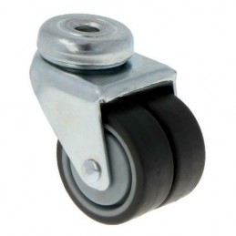 Kółko gumowe podwójne 50mm otwór 10,5mm szare 90kg mod.2515