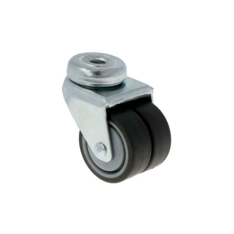 Kółko gumowe podwójne 50mm otwór 10,5mm szare 90kg mod.2515