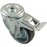 Kółko gumowe 100mm otwór 12,5mm hamulec czarne 90kg mod.2525