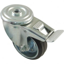 Kółko gumowe 80mm otwór 12,5mm hamulec czarne 70kg mod.2525