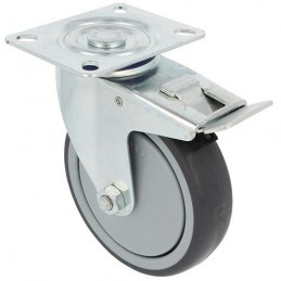 Kółko gumowe 100mm hamulec obrotowa płytka szare 110kg mod.2530