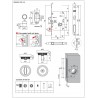 Zamek hakowy łazienkowy 50mm chrom mat + rozety okrągłe mod. Scivola Tre Class