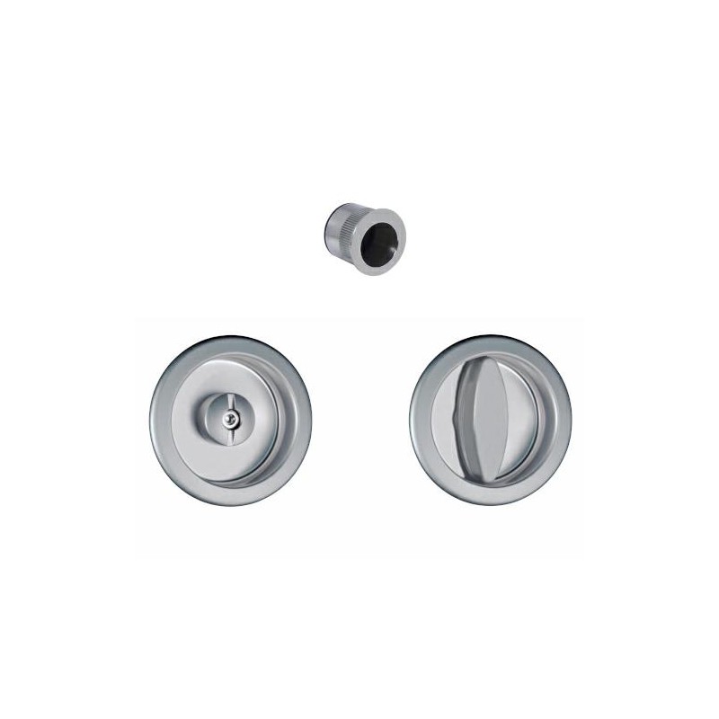 Uchwyty wpuszczane do WC okrąg 60mm chrom satyna SCIVOLA Q + uchwyt na palec