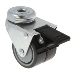 Kółko gumowe podwójne 50mm hamulec otwór 10,5mm 90kg mod.2515