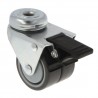 Kółko gumowe podwójne 50mm hamulec otwór 10,5mm 90kg mod.2515