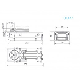 Samozamykacz podłogowy mod. DC477, bez osłonki