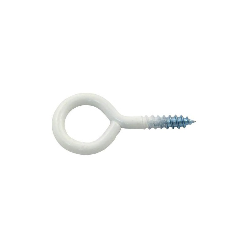 Haczyk wkręcany 3,3x40mm oczko 12mm biały 8szt.