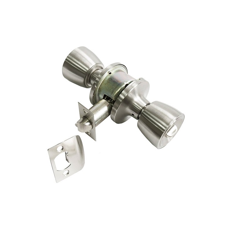 Gałka z zamkiem do łazienki inox mod.602