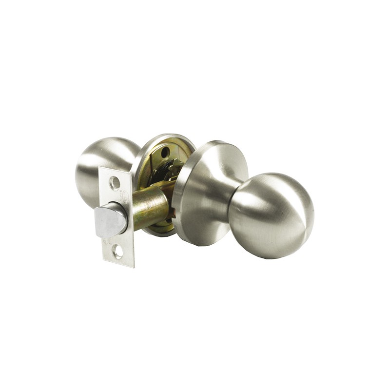 Gałka z zamkiem do drzwi pokojowych inox mod.611