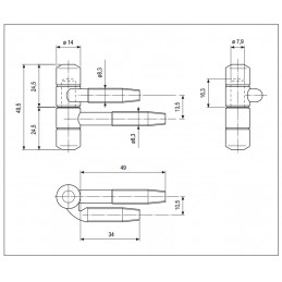 Zawias AGB 119-50/14 prawy