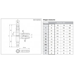 Zawias wkręcany ozdobny 9x60mm brązowy mod. 132 AGB