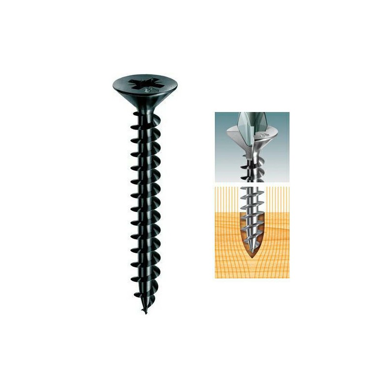 Wkręty czarne 4x35mm PZ2 łeb stożkowy Panelvit 100szt.