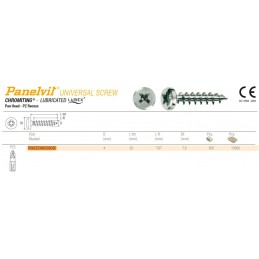 Wkręty chrocynk 4x20mm łeb walcowy soczewkowy PZ Panelvit 100szt.
