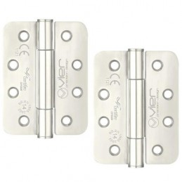 Zawias do drzwi 102x76mm stal nierdzewna INOX chrom połysk splatany 2szt.