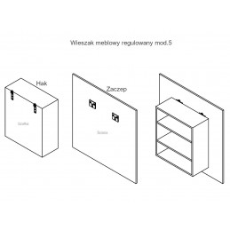 Wieszak meblowy regul. 5-cynkow - HAK