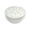 Gałka meblowa ceramiczna Botanic 50mm biało szara motyw kwiatowy IT-P36