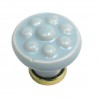 Gałka meblowa ceramiczna 30mm kropki niebiesko złota
