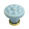 Gałka meblowa ceramiczna 30mm kropki niebiesko złota