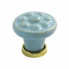 Gałka meblowa ceramiczna 30mm kropki niebiesko złota
