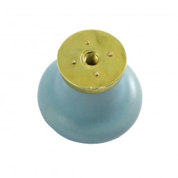 Gałka meblowa ceramiczna 30mm kropki niebiesko złota