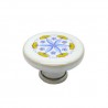 Gałka meblowa ceramiczna 45mm biała malowana kwiaty Decore Floreale IT-P48