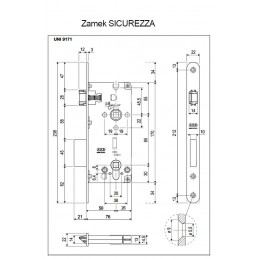 Zamek łazienkowy 85/50 F22 niklowany SICUREZZA 2.0