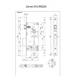 Zamek na wkładkę 85/50 F22 chrom mat SICUREZZA 2.0