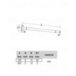 Wspornik półki szklanej stalowy srebrny 150mm mod. ONE 2szt.