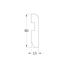 Listwa przypod.80x15-2,23M MDF/ML biała