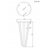 Noga Hairpin 40cm stalowa szara G40