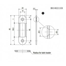 Zaczep Easy-Matic 22x82mm symetryczny okrągłe końce niklowany