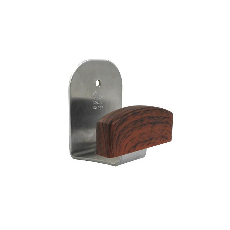 Wieszak pojedynczy INOX + plastik mahoń mod. 8