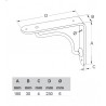 Wspornik półki stalowy czarny 180x230mm PALLADIO 23