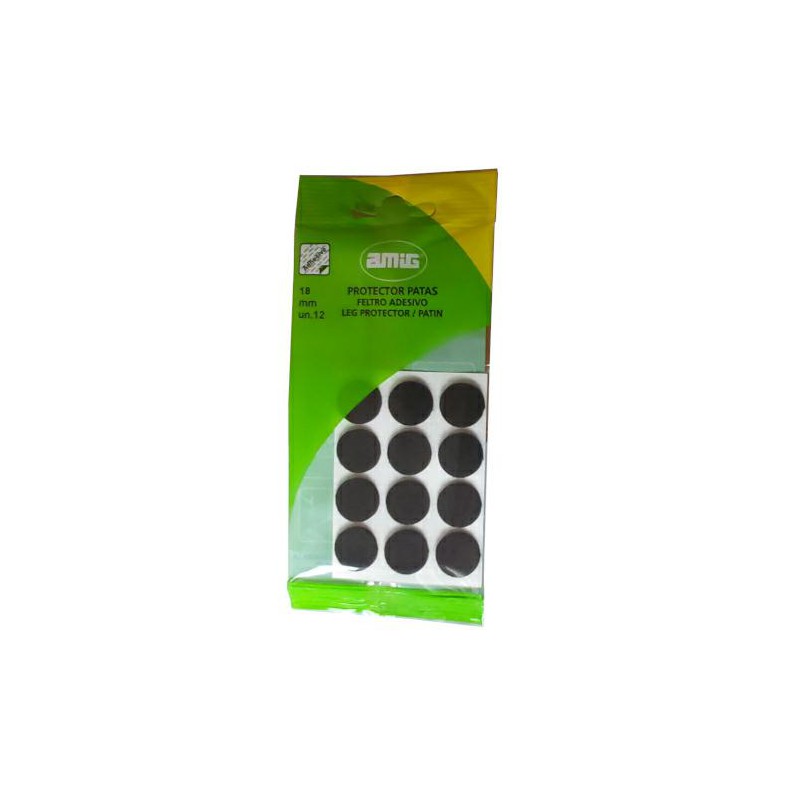 Podkładki filcowe okrągłe 18mm brąz 12szt. mod.80 przyklejane