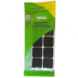 Podkładki filcowe kwadratowe 25x25mm brązowe 8szt. mod.80 przyklejane