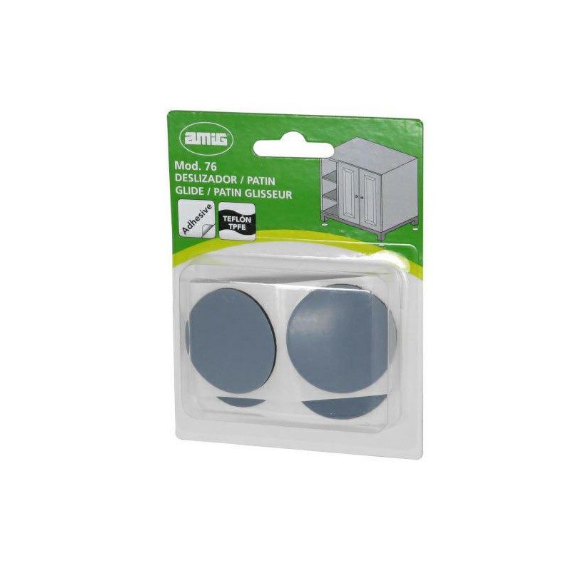 Podkładka ślizg do mebli z teflonu PTFE 38mm szary przyklejany 4szt. mod.76