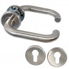 Klamka z rozetami na wkładkę 53mm INOX mod. AMIG 3RBX