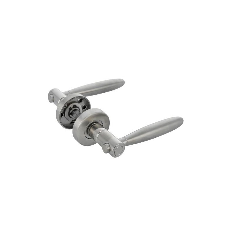 Klamka ze stali nierdzewnej INOX na okrągłym szyldzie 53mm mod. 22R INOX