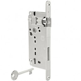 Zamek drzwiowy na klucz 90/45 F22 niklowany PATENT GRANDE