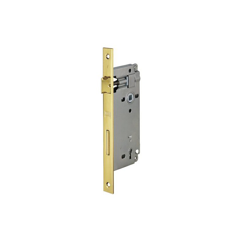 Zamek drzwiowy na klucz 90/50 mosiądzowany F22 prost. PATENT GRANDE