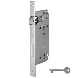 Zamek drzwiowy na klucz 90/50 niklowany F22 prost. PATENT GRANDE