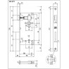 Zamek drzwiowy na klucz 90/50 niklowany F22 prost. PATENT GRANDE