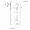 Zaczep PATENT 18x238mm zaokrąglone końce chrom mat