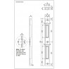 Zaczep kątowy 208x20x10mm mosiądzowany do zamków PATENT
