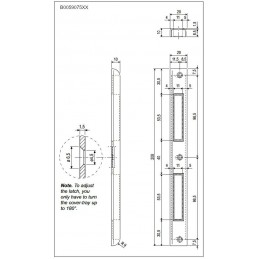 Zaczep kątowy 208x20x10mm niklowany do zamków PATENT
