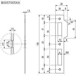 Zaczep PATENT Pi F20/138 naj. kwa.n.brąz