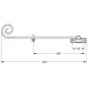 Ogranicznik okienny Blokada otwarcia Monkey Tail 314mm czarny
