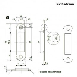Zaczep EASY-FIX 22x82x1,2mm z regulacją brąz