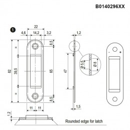 Zaczep EASY-FIX 22x82x1,2mm z regulacją mosiądz antyczny