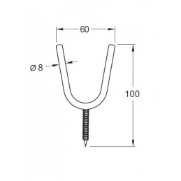 Hak U ze śrubą wkręcany ref. 390
